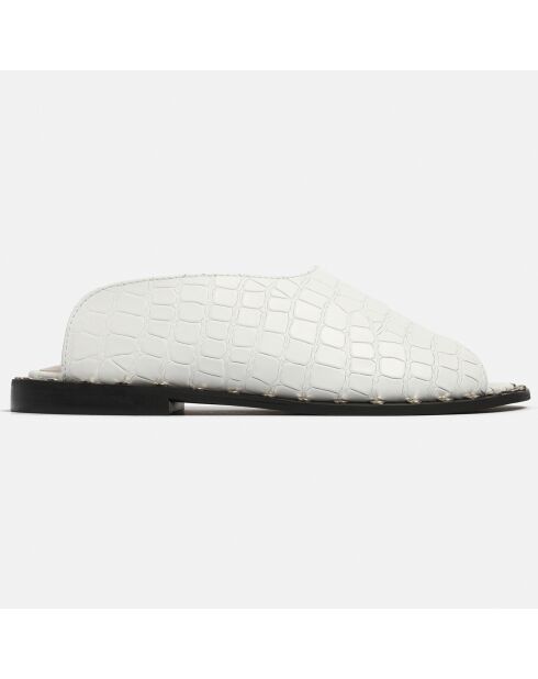 Mules de cuero blanco Stayin' Alive