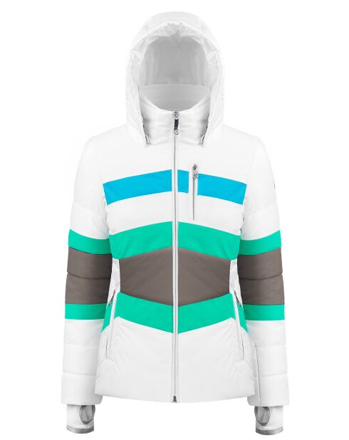 Veste de ski blanc/bleu/vert/gris