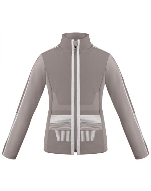 Veste de ski Hybrid taupe/blanc