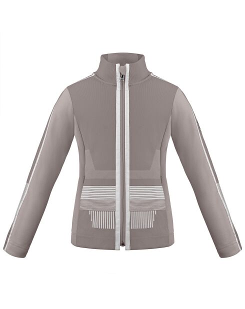 Veste de ski Hybrid taupe/blanc