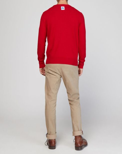 Pull brodé North Sails X Les Voiles de St Tropez rouge