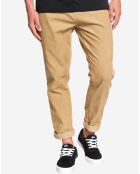 Pantalon chino en Velours Tapered Disaray beige