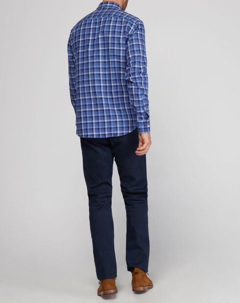Chemise droite Flannelle carreaux bleu/blanc