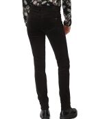 Pantalon slim en Velours lisse Alby  noir