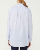 Blouse Popelin rayée bleue