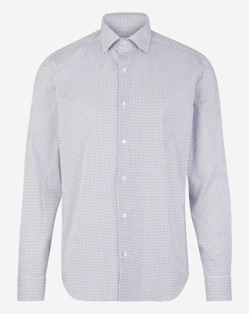 Chemise Regular Fit Ronds Bicolores blanc/bleu