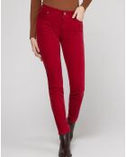 Pantalon slim en Velours fin Alby rouge foncé