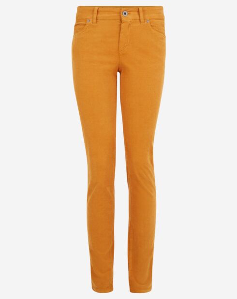 Pantalon slim en Velours fin Alby ambre