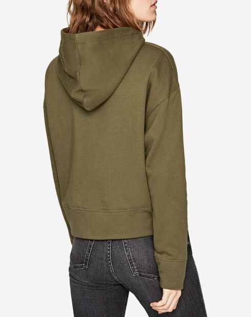 Sweat à capuche Patch kaki
