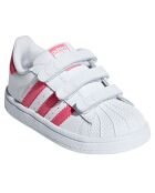 Baskets en Cuir Superstar Cf I blanc/rose