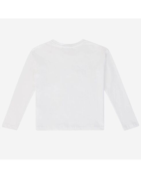 T-Shirt en Coton manches longues triple Logo blanc