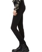 Pantalon slim en Velours lisse Alby  noir