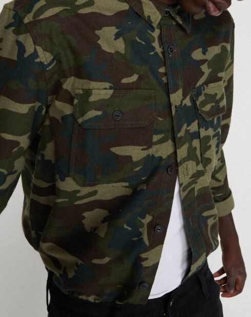 Surchemise Kata Tjuta camouflage kaki/beige/marron