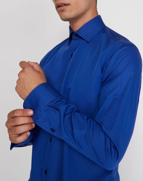 Chemise Regular Fit Fil à Fil bleue