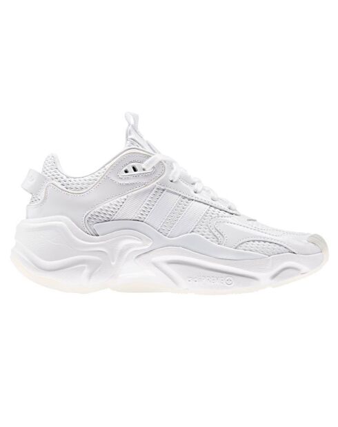 Baskets en Cuir & Mesh Magnur Runner blanches