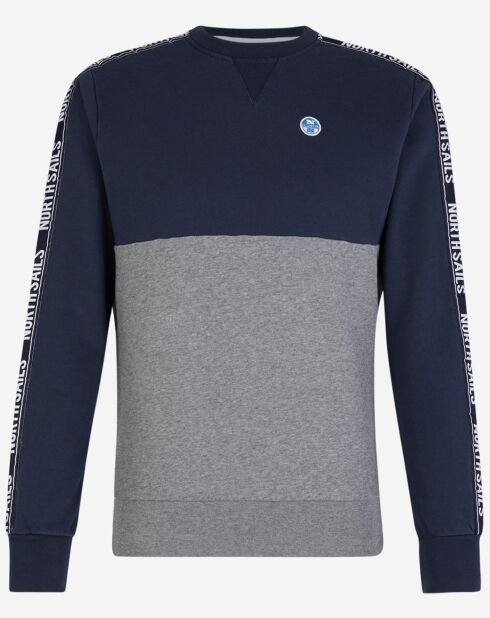 Sweat Color-Block bleu marine/gris