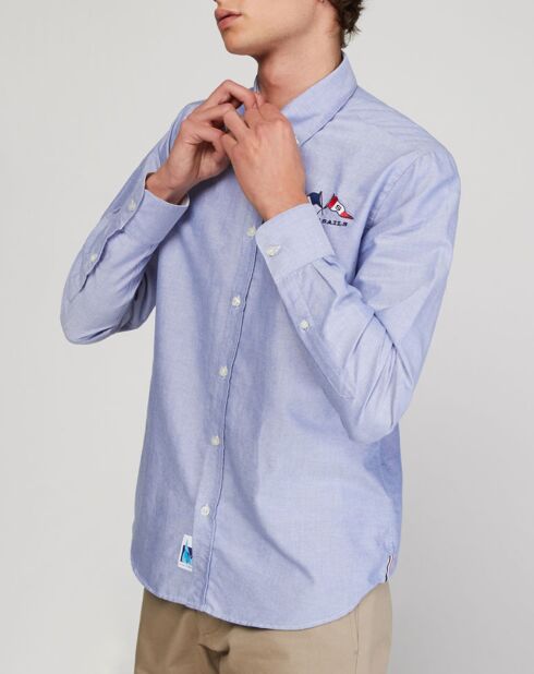 Chemise droite Oxford bleu clair