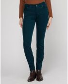 Pantalon slim en Velours fin Alby vert foncé