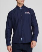 Chemise droite Oxford bleu marine