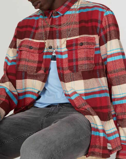 Surchemise Flannel Howe Waters carreaux rouge/écru