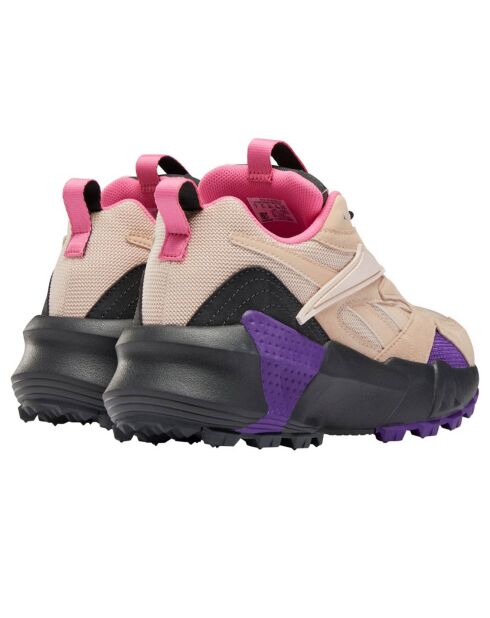 Baskets en Velours de Cuir & Mesh Aztrek Double Mix T rose/violet