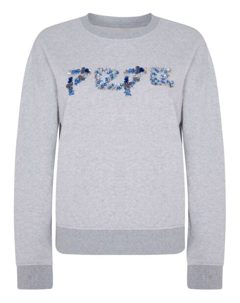 Sweat Logo Perle Sequins gris