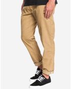 Pantalon chino en Velours Tapered Disaray beige