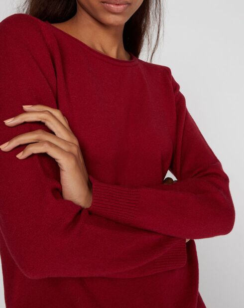 Pull droit col rond bordeaux