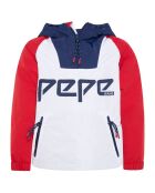 Parka à enfiler Logo Pepe blanc/rouge/bleu