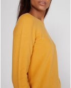 Pull droit col rond jaune