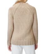 Pull en Laine mélangée col montant beige