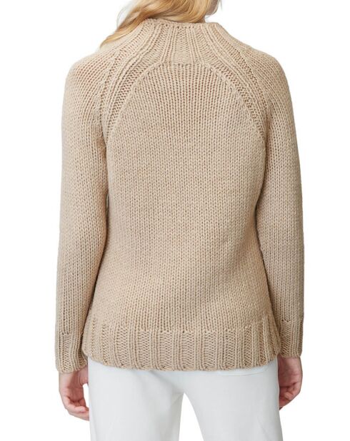 Pull en Laine mélangée col montant beige