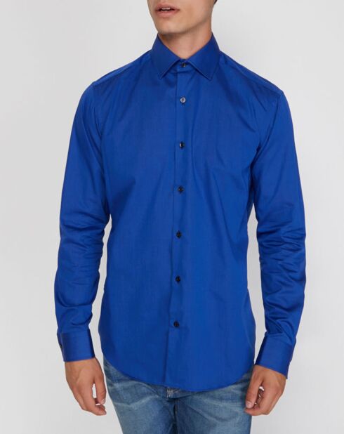 Chemise Regular Fit Fil à Fil bleue