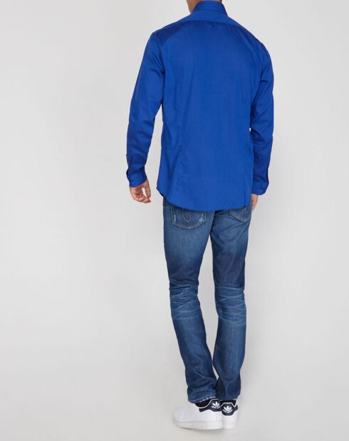 Chemise Regular Fit Fil à Fil bleue