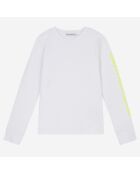 T-Shirt en Coton stretch côtelé Ecriture blanc