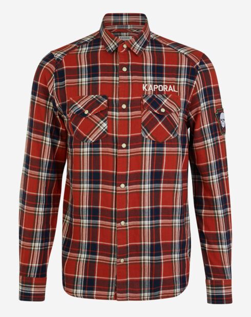Chemise Regular Fit Ouest carreaux orange/marine/écru