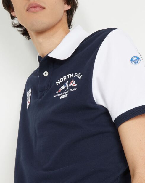 Polo Contraste North Sails X Les Voiles de St Tropez bleu marine/blanc
