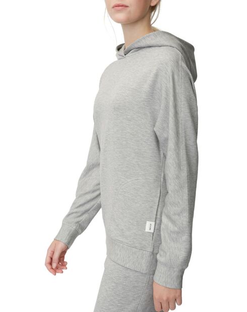 Sweat à capuche jersey gris