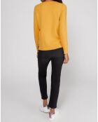 Pull droit col rond jaune