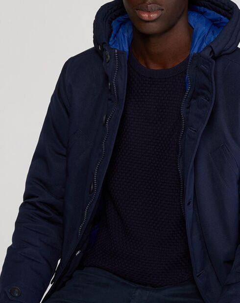 Parka Cardiff longue bleu marine