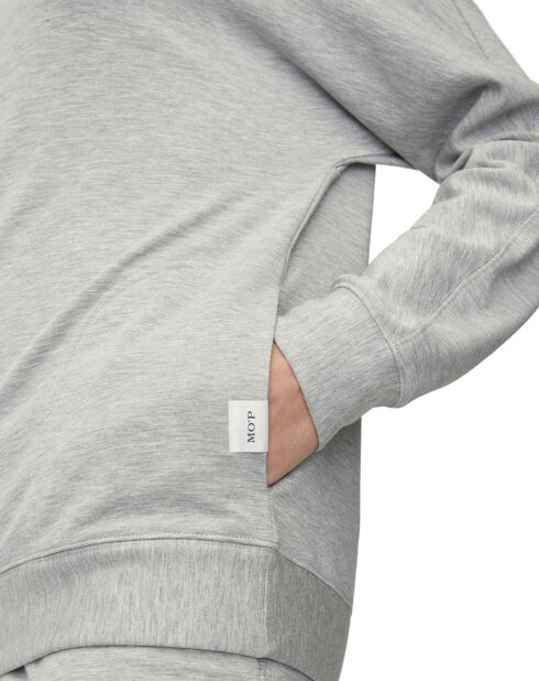 Sweat à capuche jersey gris