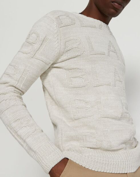Pull Blauw écru