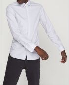 Chemise Slim Fit Carres Points blanche