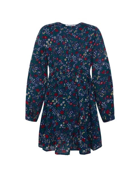 Robe Eva à flleurs bleu marine