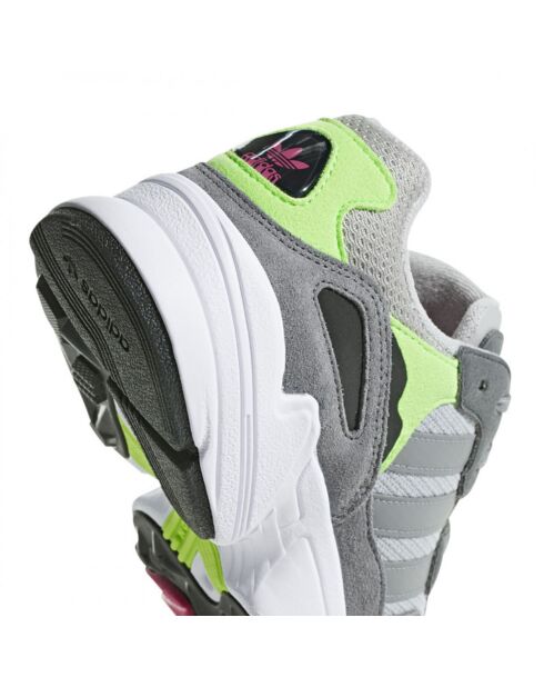 Baskets en Velours de Cuir & Mesh Yung-96 J gris/vert