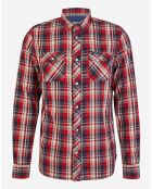 Chemise Regular Fit Gekark carreaux rouge/marine/écru