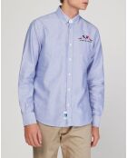 Chemise droite Oxford bleu clair