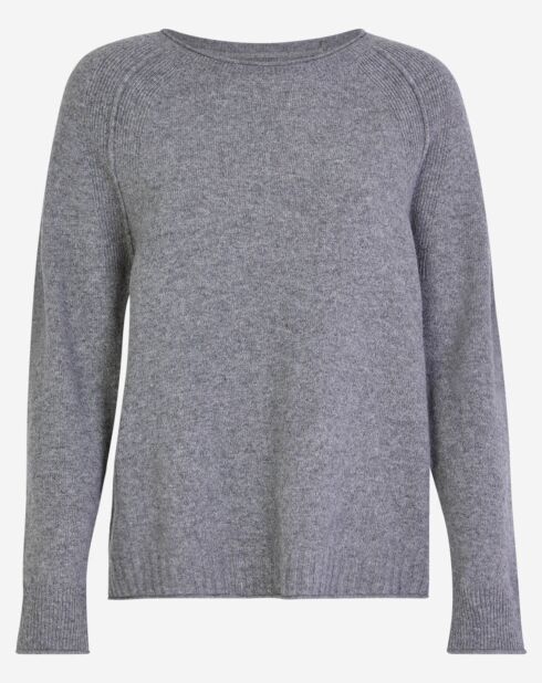 Pull en Laine mélangée col rond gris