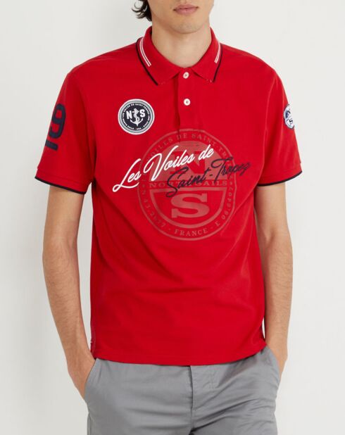 North Sails X Les Voiles de St Tropez grote rode polo met grafische print