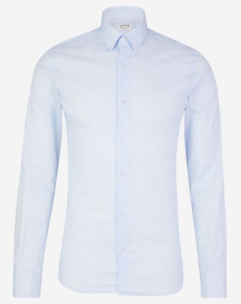 Chemise Slim Fit Pied de Poussins bleu ciel